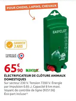 Rural Master Kic électrificateur de clôture animaux domestiques offre