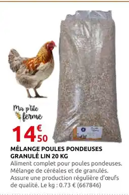 Rural Master Ma ptite ferme mélange poules pondeuses granulé lin offre