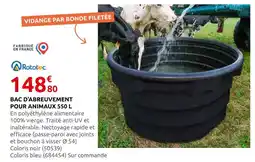 Rural Master Rototec bac d’abreuvement pour animaux 550 l offre