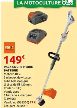 Rural Master Nex pack coupe-herbe batterie offre