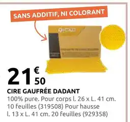 Rural Master Eco cire gaufrée dadant offre