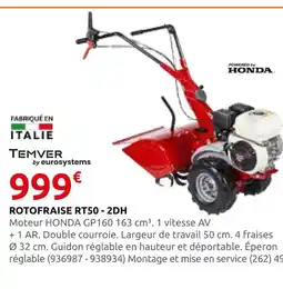 Rural Master Temver rotofraise rt50 - 2dh offre