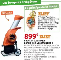 Rural Master Eliet broyeur électrique branches & végétaux neo 2 offre