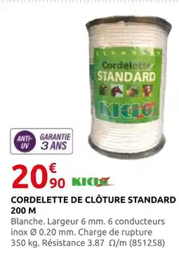 Rural Master Kiciv cordelette de clôture standard 200 m offre