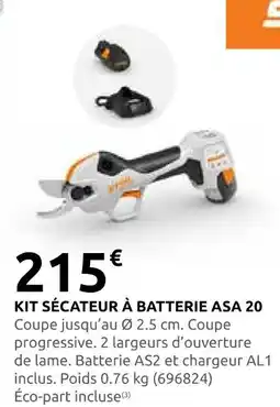 Rural Master Kit sécateur à batterie asa 20 offre