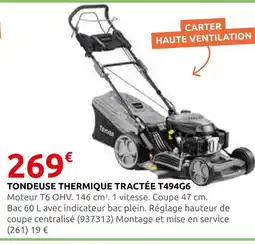 Rural Master Tondeuse thermique tractée t494g6 offre