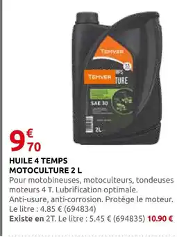 Rural Master Temver huile 4 temps motoculture sae 30 offre
