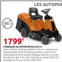 Rural Master Stiga tondeuse autoportée ra 3572 h offre