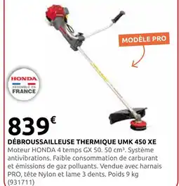 Rural Master Honda débroussailleuse thermique umk 450 xe offre