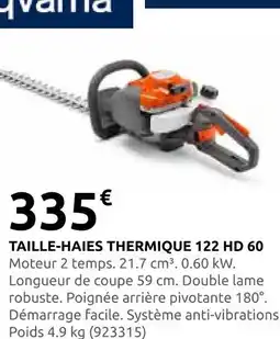 Rural Master Husqvarna taille-haies thermique 122 hd 60 offre