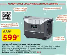 Rural Master Station d'énergie portable 1800 w - neo 1500 offre