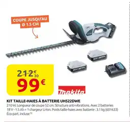 Rural Master Makita kit taille-haies à batterie uh522dwe offre