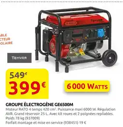 Rural Master Temver groupe électrogène ge6500m offre