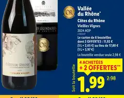 Lidl Côtes du rhône vieilles vignes 2024 aop offre