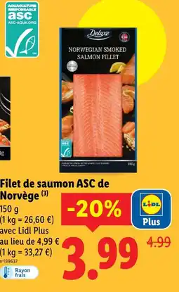 Lidl Deluxe norwegian smoked salmon fillet offre