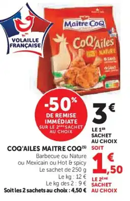 U Express Coq'ailes maitre coq offre