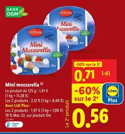 Lidl Milbona mini mozzarella offre