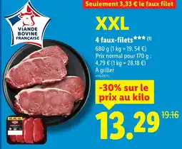 Lidl 4 faux-filets offre
