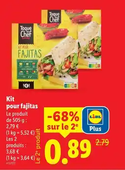 Lidl Toque du chef kit pour fajitas offre