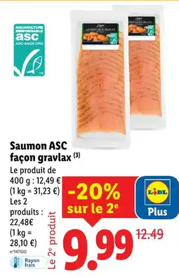 Lidl Saumon façon gravlax offre