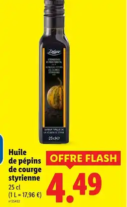 Lidl Deluxe huile de pépins de courge styrienne offre