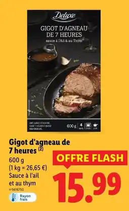 Lidl Deluxe gigot d'agneau de 7 heures sauce à l'ail et au thym offre