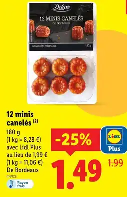 Lidl Deluxe 12 minis canelés de bordeaux offre