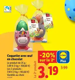 Lidl Favorina coquetier avec œuf en chocolat offre