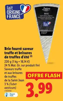 Lidl Deluxe brie fourré saveur truffe et brisures de truffes d'été offre