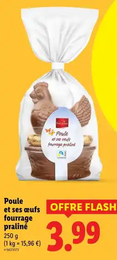 Lidl Favorina poule et ses œufs fourrage praliné offre