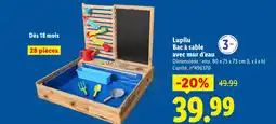 Lidl Lupilu bac à sable avec mur d’eau offre