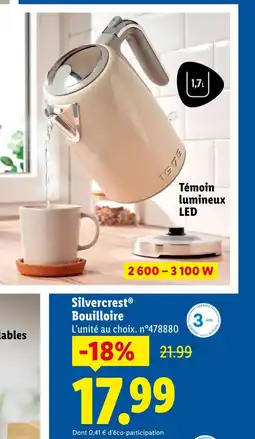 Lidl Silvercrest bouilloire offre