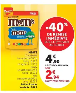 Super U M&m's cacahuète offre