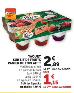 Super U Panier de yoplait yaourt sur lit de fruits offre