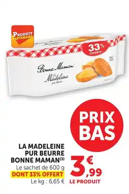 Super U Bonne maman la madeleine pur beurre offre