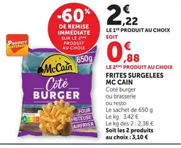 Super U Mc cain frites surgelées offre