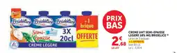 Super U Bridelice crème uht semi-épaisse légère 18% mg offre