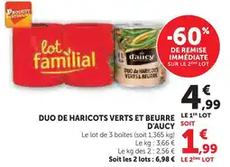 Super U D'aucy duo de haricots verts et beurre offre