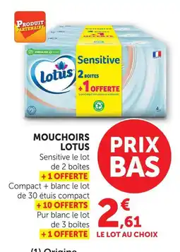 Super U Lotus mouchoirs offre