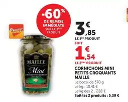 Super U Maille cornichons mini petits croquants offre