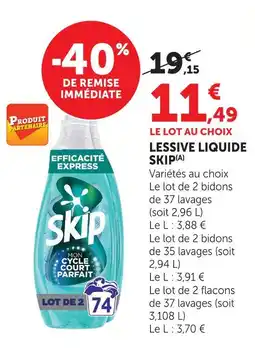 Super U Skip lessive liquide offre