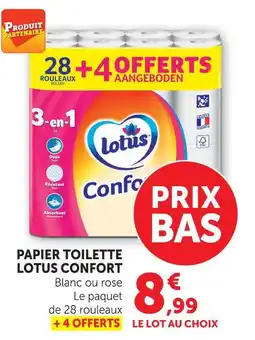 Super U Lotus confort papier toilette offre