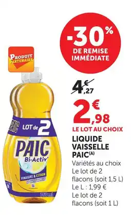 Super U Paic liquide vaisselle offre