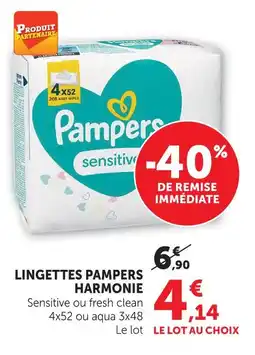 Super U Pampers lingettes harmonie offre