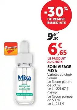 Super U Mixa soin visage sérum offre