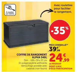 Super U Coffre de rangement alpha 340l offre