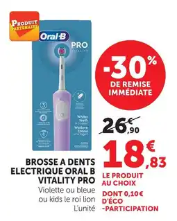 Super U Oral b vitality pro brosse à dents électrique offre