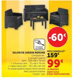 Super U Salon de jardin merone offre