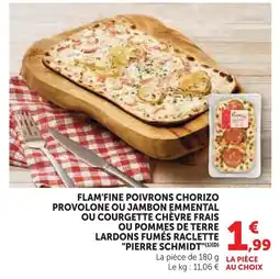 Super U Pierre schmidt flam'fine poivrons chorizo offre