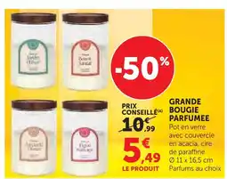 Super U Grande bougie parfumée offre
